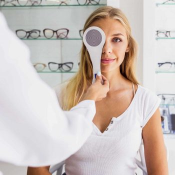 front-view-of-woman-at-eye-exam